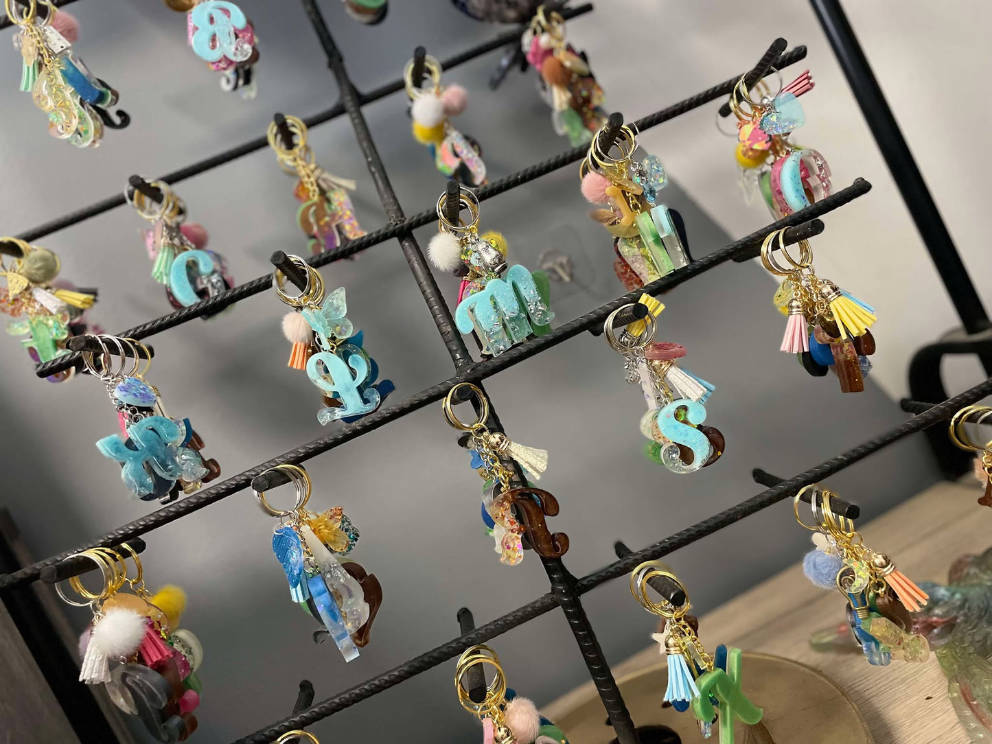 Porte clef initial couleur au choix