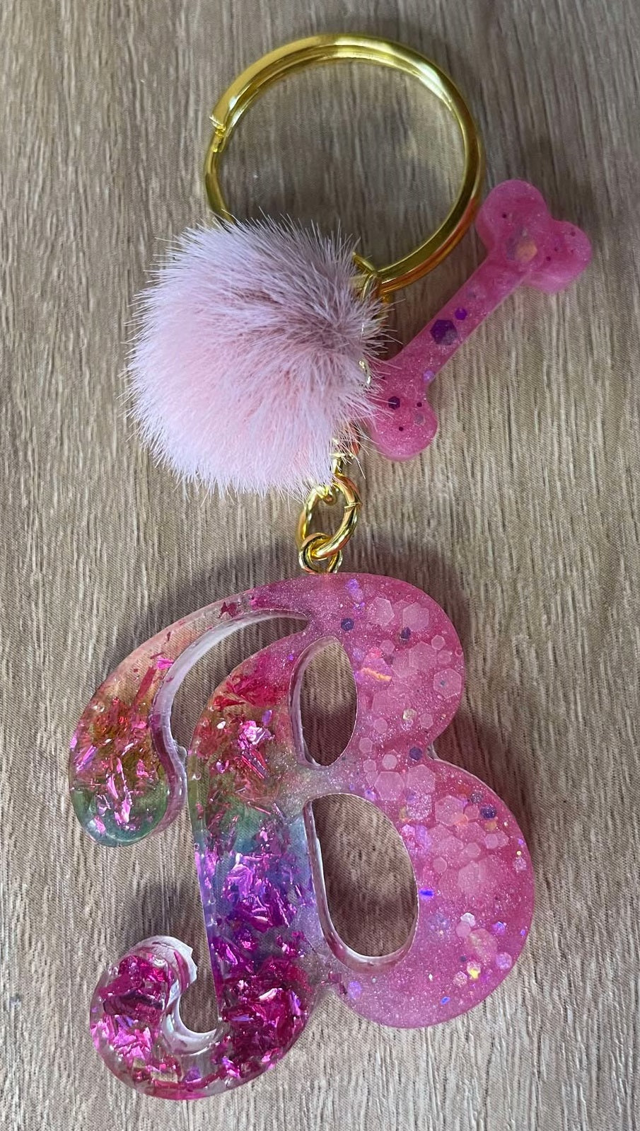 Porte clef initial couleur au choix