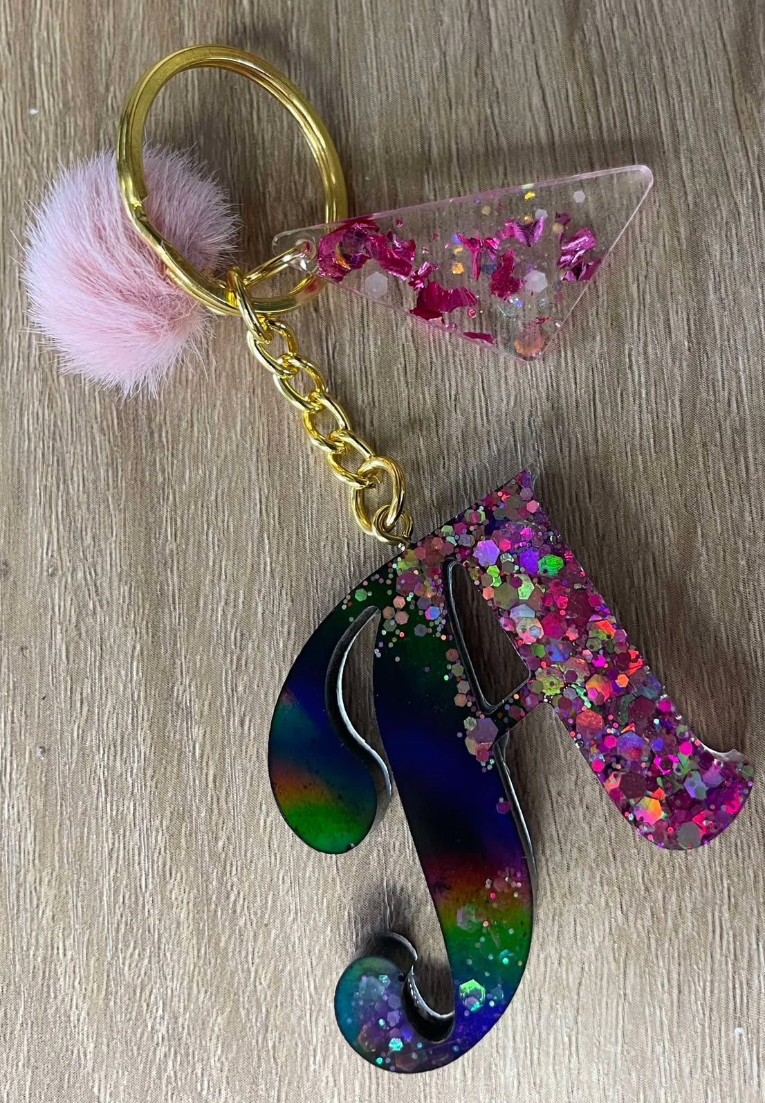 Porte clef initial couleur au choix