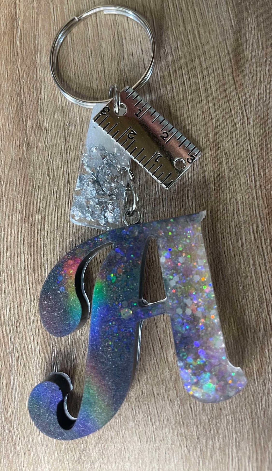 Porte clef initial couleur au choix