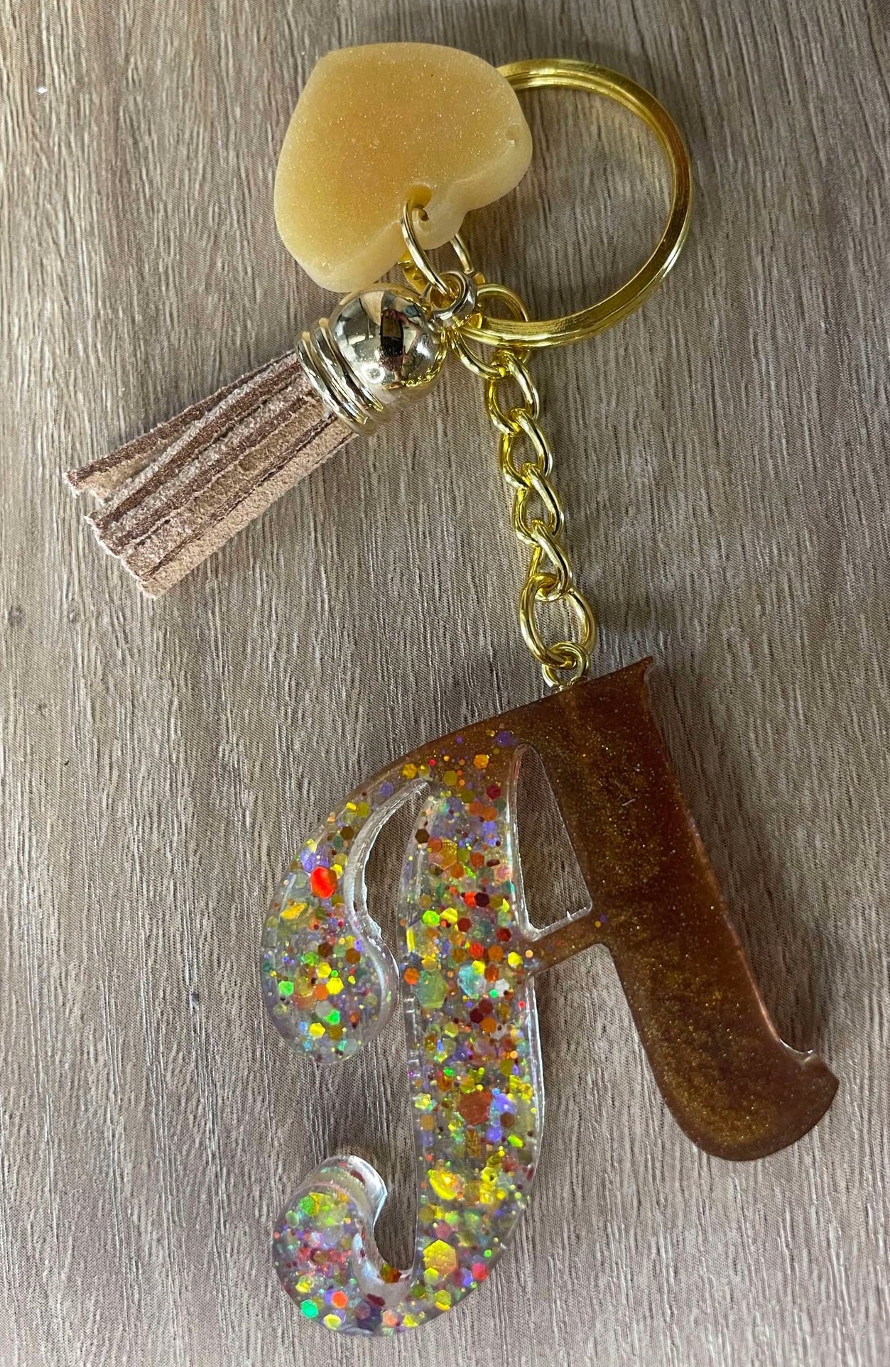 Porte clef initial couleur au choix